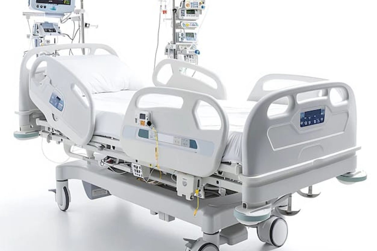 Icu bed with monitors